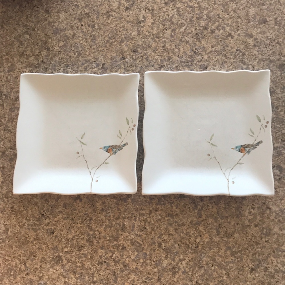 222 Fifth Early Bird Fine China Plates (2)